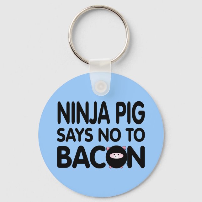 Funny Ninja Pig sagt Nein zu Bacon Schlüsselanhänger (Vorderseite)