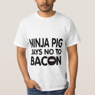 Funny Ninja Pig sagt Nein zu Bacon T-Shirt