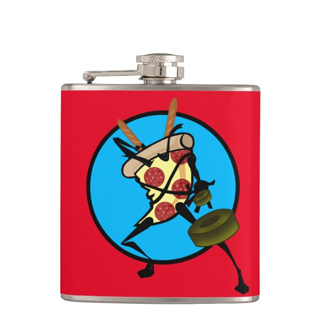 FUNNY NINJA PIZZA VINYL WRAPPING FLASK FLACHMANN (Vorderseite)