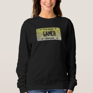 Funny Nj Staat Vanity License Plate Gamer Sweatshirt