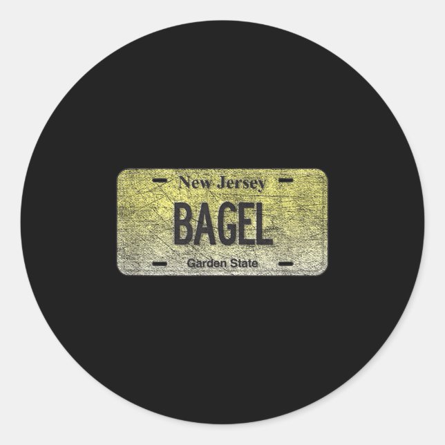 Funny Nj State Vanity License Plate Bagel  Runder Aufkleber (Vorderseite)