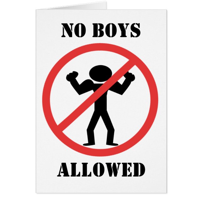 Funny No Boys erlaubt Party Einladungen (Vorne)