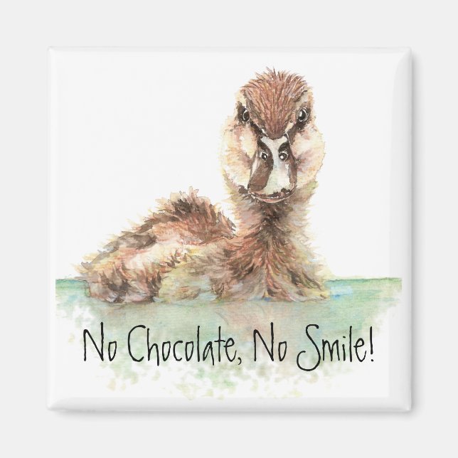 Funny, No Chocolate, No Smile, Angry Duck, Bird Magnet (Vorne)