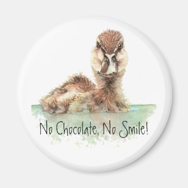 Funny, No Chocolate, No Smile, Angry Duck, Bird Magnet (Vorne)