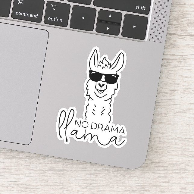 Funny No Drama Cool Llama Sticker (Detail)