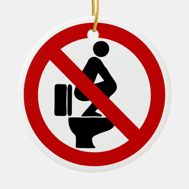 Funny NO Feed on Seat ⚠ Thai ⚠ Keramik Ornament (Vorne)