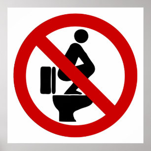 Funny NO Feet on the Seat ⚠ Thai Sign ⚠ Poster