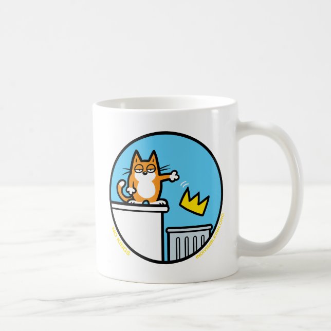 Funny No Kings Cat Cartoon Mugs Kaffeetasse (Rechts)