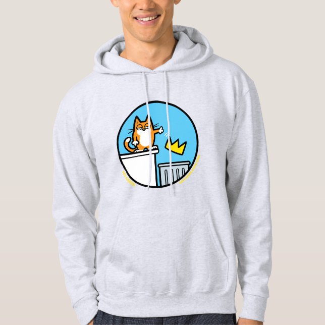 Funny No Kings Cat Cartoon on a sweatshirt (Vorderseite)