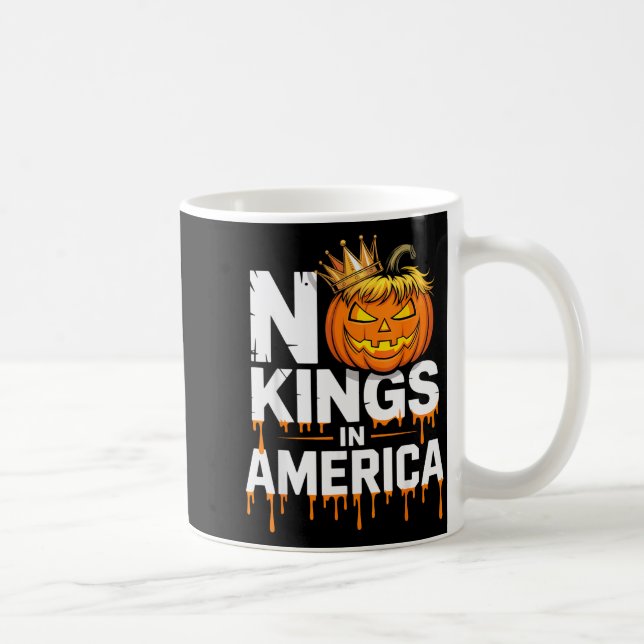 Funny No Kings Halloween 2025 Distressed Usa Flag  Kaffeetasse (Rechts)
