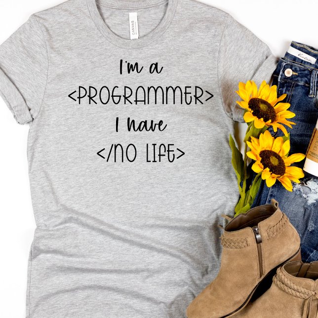 Funny No Life Coder Programmer Ordinateur T-shirt (Créateur téléchargé)