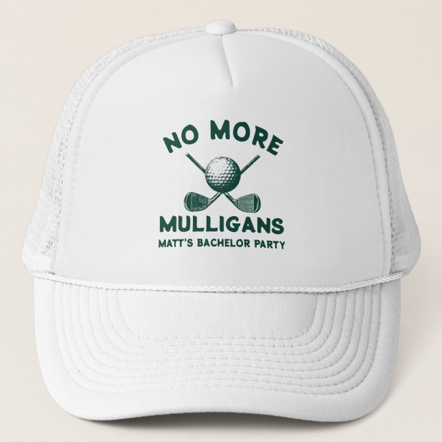 Funny “No More Mulligans” Golf Bachelor Party  Truckerkappe (Vorderseite)