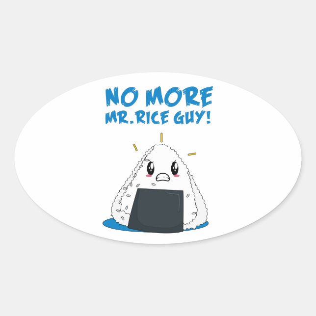 Funny No Rice Typ Ovaler Aufkleber (Vorderseite)