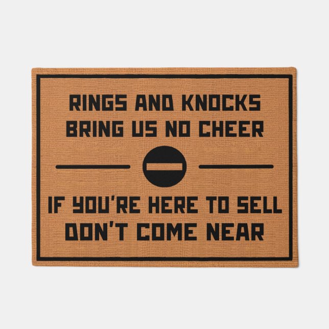 Funny No Solicing Spaß Rustic Brown Introvertierte Fußmatte (Vorderseite)