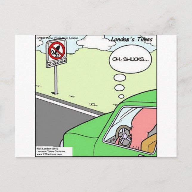 Funny No Tintenfisch Zone Postkarte (Vorderseite)