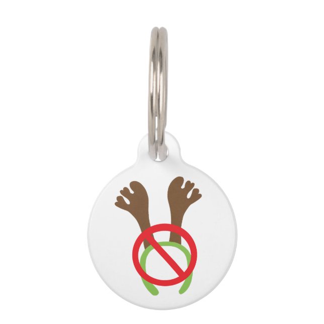 Funny No to Novelty Antlers Protest Haustiermarke (Vorderseite)