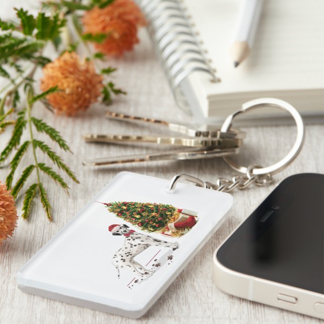 Funny Noël Dalmatien Chien et Arbre (Devant droit)