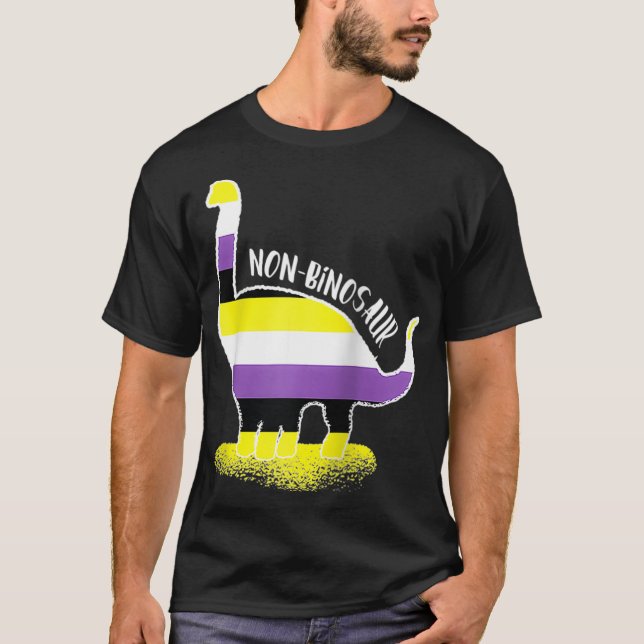 Funny Non Binosaur Enby Genderqueer Non Binary T-Shirt (Vorderseite)