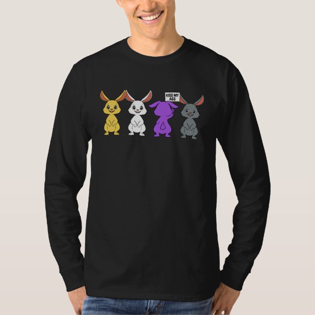 Funny Nonbinary Bunny Gift T-Shirt (Vorderseite)