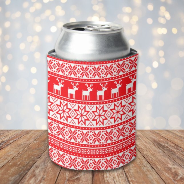 Funny Nordic Reindeer Ugly Christmas Sweater Dosenkühler (Funny Nordic Reindeer Ugly Christmas Sweater Can Cooler)