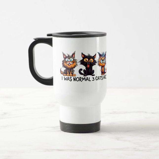 Funny normal drei Katzen Reisebecher (Links)