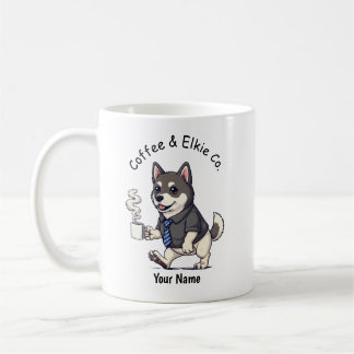 Funny Norwegian Elkhound Dog Business Suit Coffee  Kaffeetasse