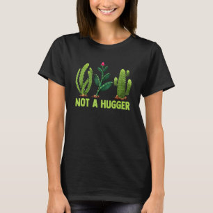 Funny Not a Hugger Vintage Grafik-Kaktus Sarcasti T-Shirt