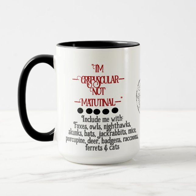 Funny Not a Morgenmentier Typografie Tasse (Links)