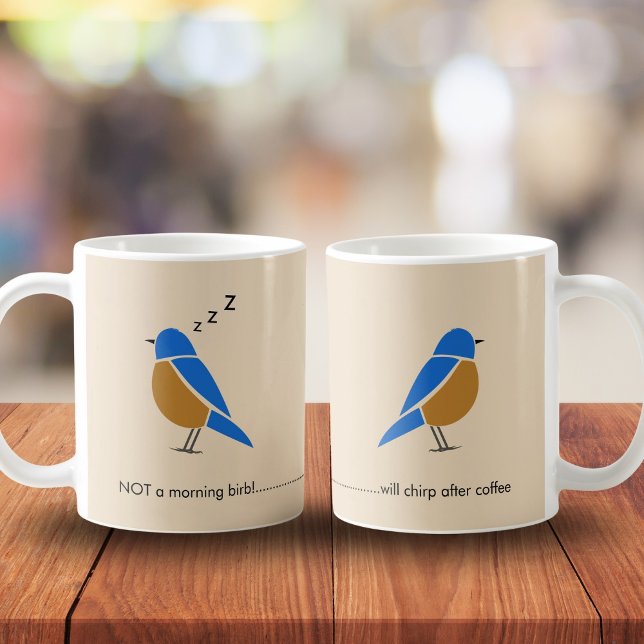Funny-Not a Morning Birb-Bluebird Kaffeetasse (Von Creator hochgeladen)