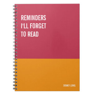 Funny Notebook, Humorvolles Writing Pad Journal, H Notizblock