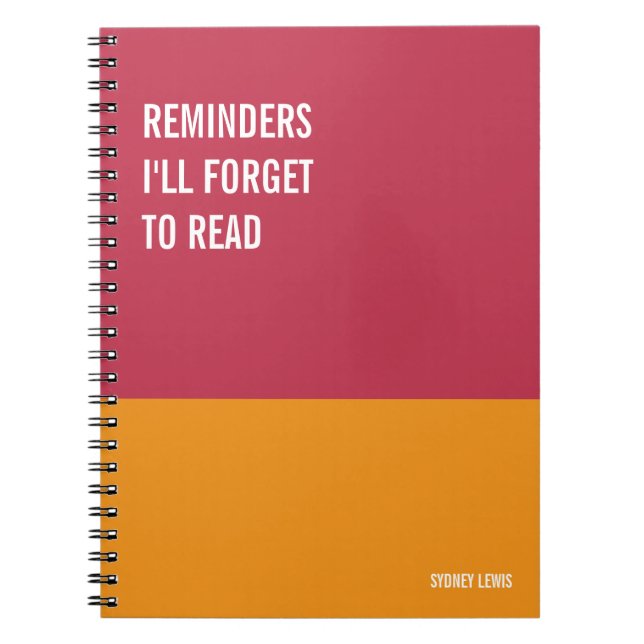 Funny Notebook, Humorvolles Writing Pad Journal, H Notizblock (Vorderseite)