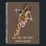 Funny Notebook mit spielerischer Giraffe - Custom  Notizbuch<br><div class="desc">Custom Text and Colors Funny Notebook mit Giraffe Tongue Out and Playful Wink - Smile Animal Cartoon Zeichnend - Wählen / Fügen Sie Ihren einzigartigen Text / Schriftart / Farbe - Make Your Special Notebooks Gift - Neu formatieren und verschieben oder entfernen und hinzufügen Elemente / Bild mit Anpassungs-Tool !...</div>