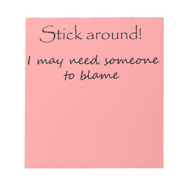 Funny notebooks gib Büro Humor einzigartige Gesche Notizblock (Vorderseite)