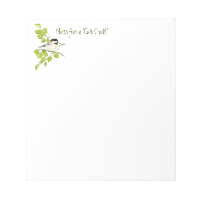 Funny Notes from Niedlich Chick, Chickadee, bird Notizblock (Vorderseite)