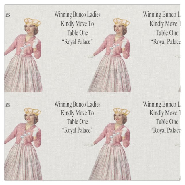 Funny Novelle Retro Dice Bunco Queen Stoff (Nahaufnahme)