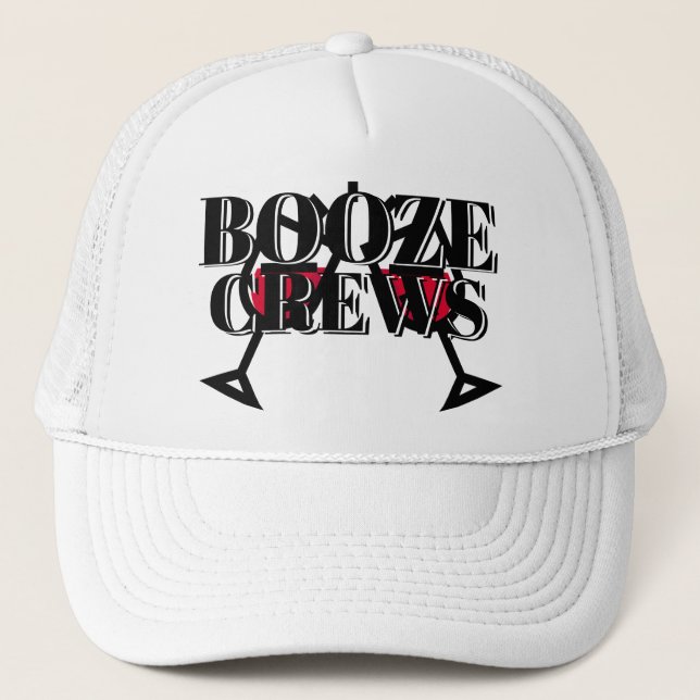 Funny Novelty Baseball Geschenk Idee BOOZE CREWS W Truckerkappe (Vorderseite)