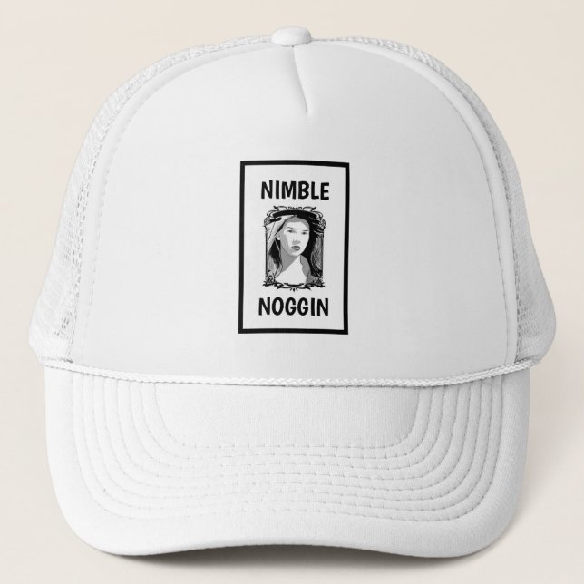 Funny Novelty Baseball NIMBLE NOGGIN Truckerkappe (Vorderseite)