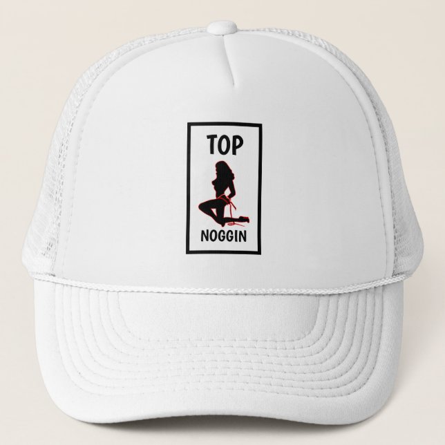 Funny Novelty Baseball TOP NOGGIN Truckerkappe (Vorderseite)