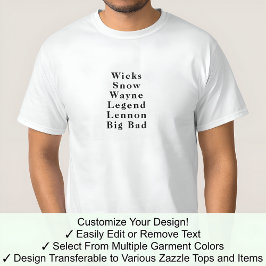 Funny Novelty Forename John Custom Celebrity 01B T-Shirt