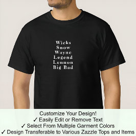 Funny Novelty Forename John Custom Celebrity 01W T-Shirt