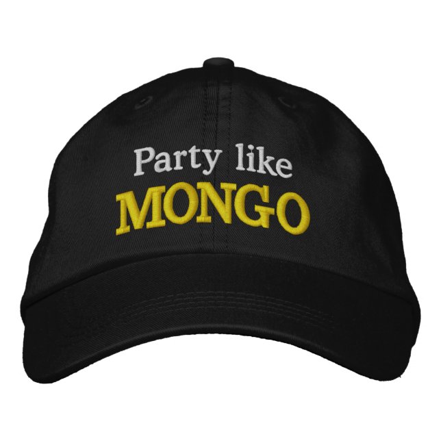 Funny Novelty Golf PARTY WIE MONGO Bestickte Baseballkappe (Vorderseite)