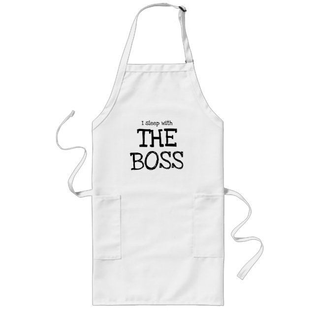 Funny Novelty GRILLEN I SLEEP MIT DEM BOSS Lange Schürze (Vorne)