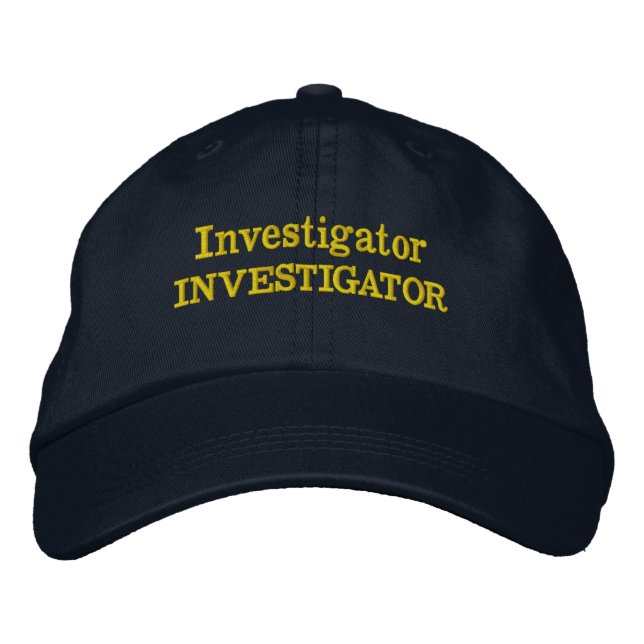 Funny Novelty Investigator INVESTIGATOR Bestickte Baseballkappe (Vorderseite)
