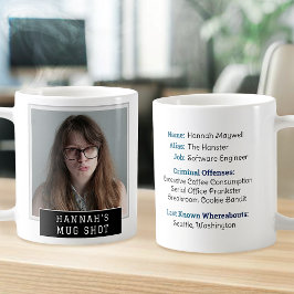 Funny Novelty Mugshot Personalisiertes Foto und Te Kaffeetasse