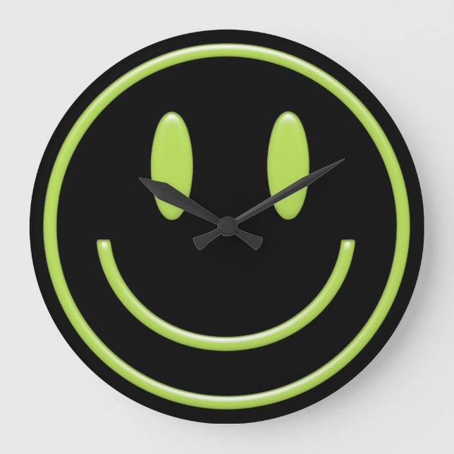 Funny Novelty Smile Face Große Wanduhr (Vorderseite)