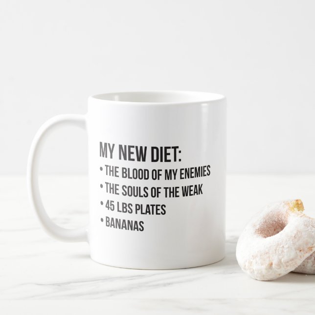Funny Novelty Workout Spaß - My New Diet - Gym Kaffeetasse (Mit Donut)