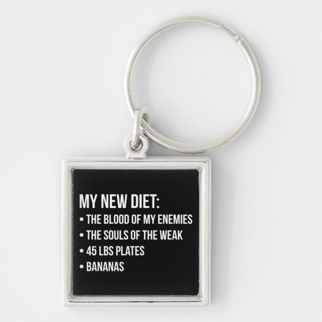 Funny Novelty Workout Spaß - My New Diet - Gym Schlüsselanhänger (Vorne)