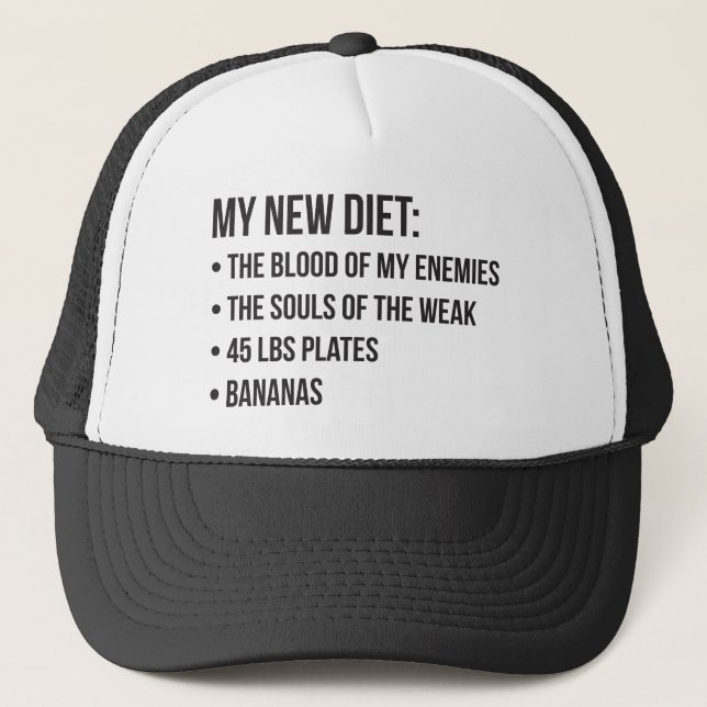 Funny Novelty Workout Spaß - My New Diet - Gym Truckerkappe (Vorderseite)