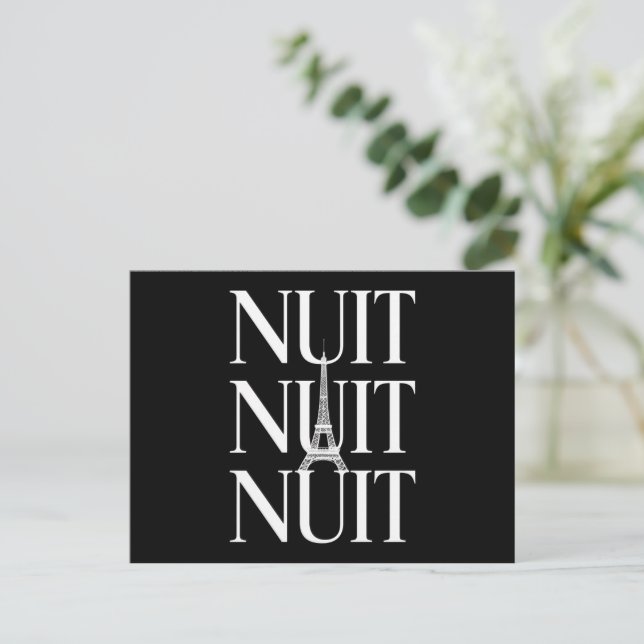 Funny Nuit Nuit Postkarte (Stehend Vorderseite)