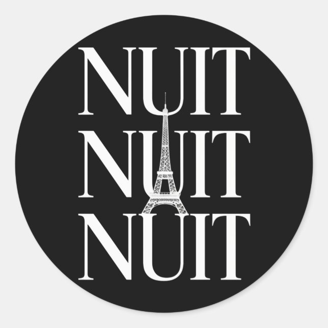 Funny Nuit Nuit Runder Aufkleber (Vorderseite)